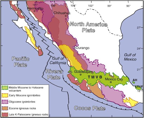 Plate tectonics of southern Mexico http://www.geociencias.unam.mx/geodinamica/research/research/mexico/tmvb/tmvb2.php
