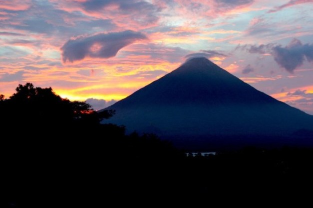 Concepcion from Ometepe Island in the evening - http://richyfeet.com/one-dark-night-in-ometepe/